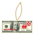 Las Vegas Dice $100 Bill Ornament w/ Clear Mirrored Back (2 Square Inch)
